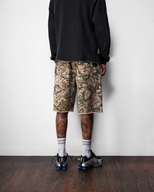 Butter Goods Fleece Shorts, Forest Camo
