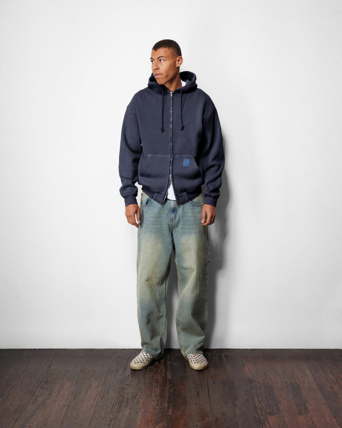 Scorpion Stitch Denim Jeans, Tinted Light Blue