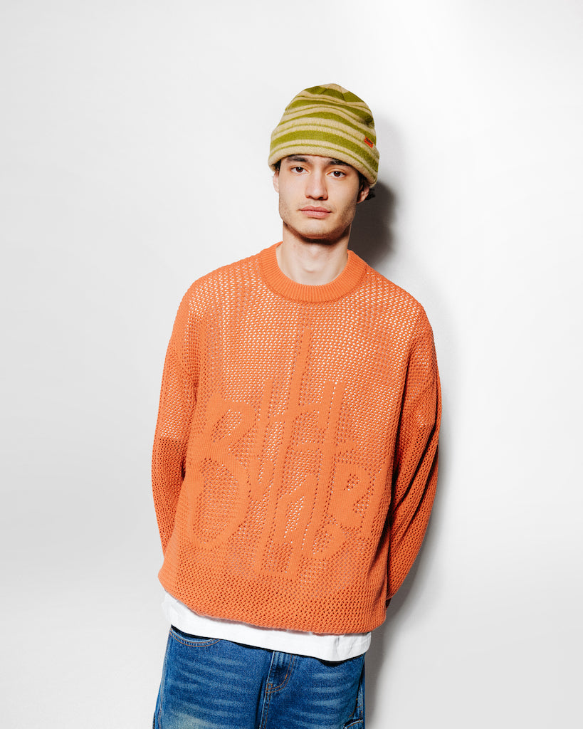 Scribble Knit Sweater, Burnt Orange
