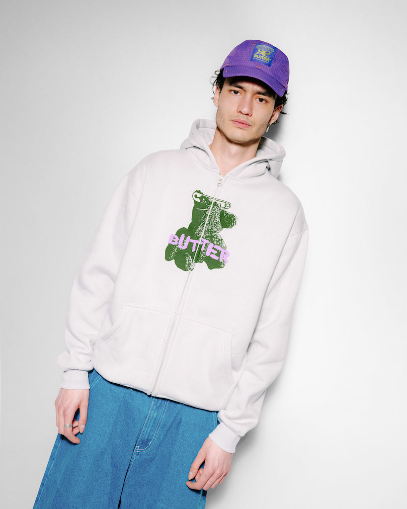 Teddy Bear Zip-Thru Hood, Cement