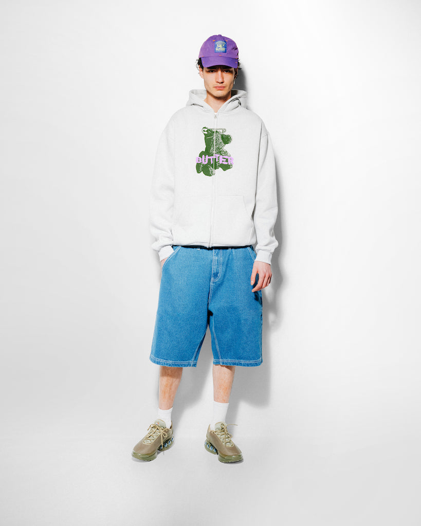 Teddy Bear Zip-Thru Hood, Cement