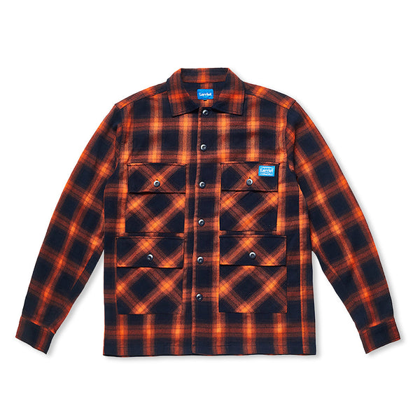 Larriet Check Fields Shirt, Navy Orange