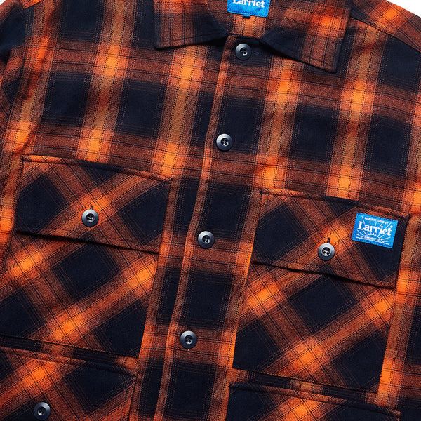 Larriet Check Fields Shirt, Navy Orange