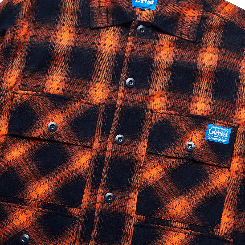 Check Fields Shirt, Navy Orange