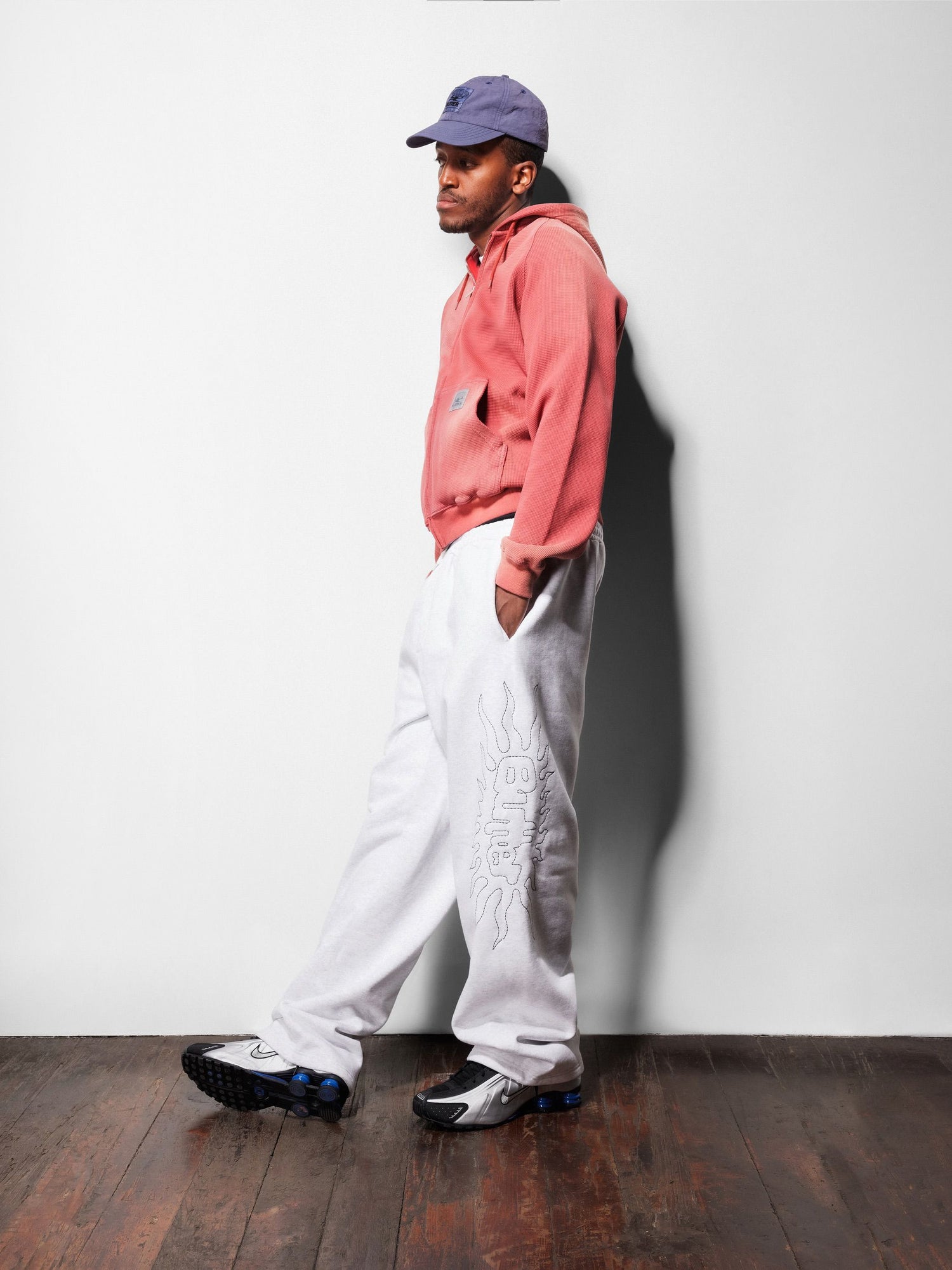 Faded Waffle Zip-Thru Hood, Washed Sage