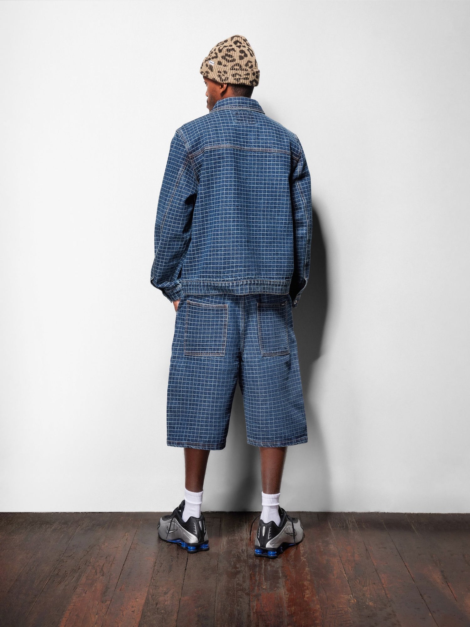 Grid Denim Jacket, Indigo