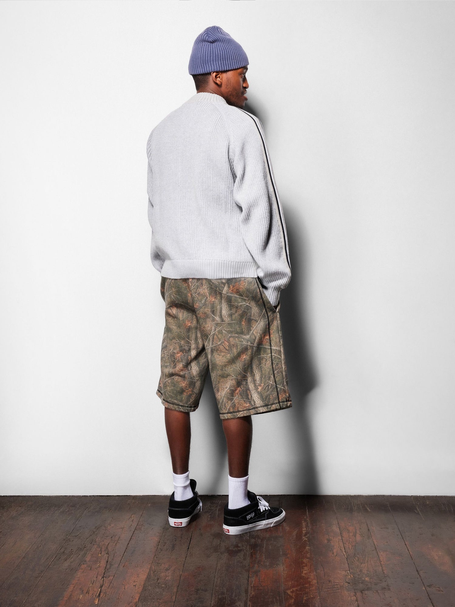 Overlock Stitch Fleece Shorts, Forest Camo