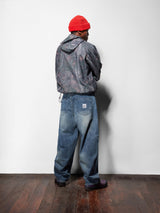 Wide Cut Denim Jeans, Faded Work Blue