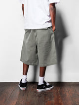 Pleated Shorts, Washed Black