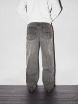 Relaxed Denim Jeans, Faded Black