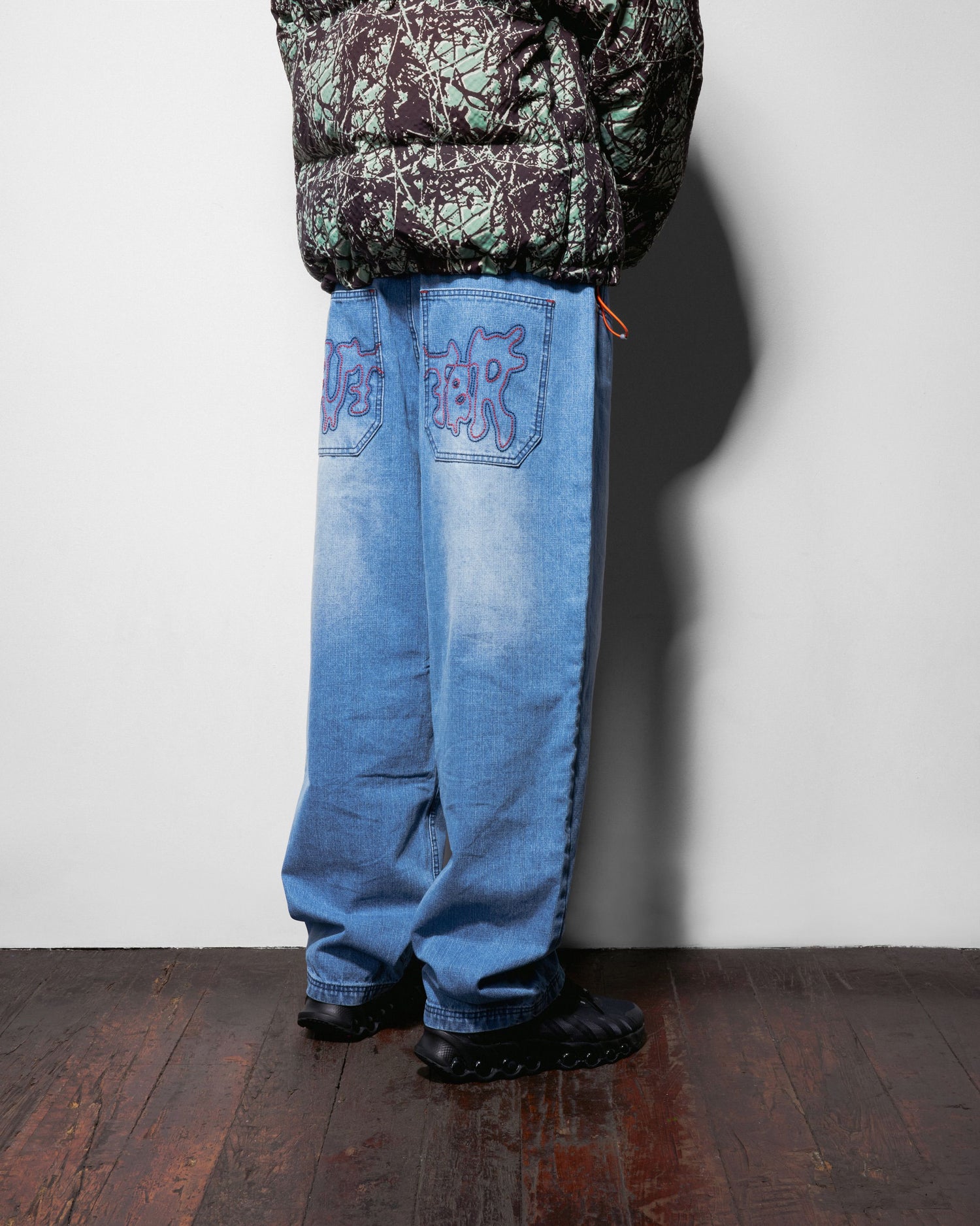 Blotch Denim Jeans, Streaky Blue