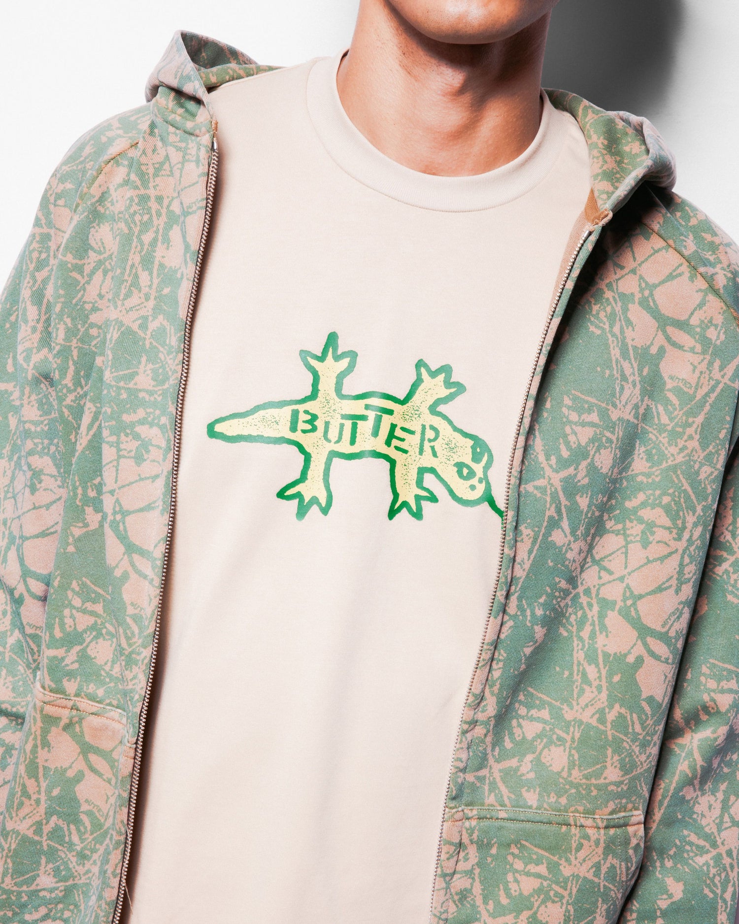 Woods Camo Zip-Thru Hood, Washed Sage