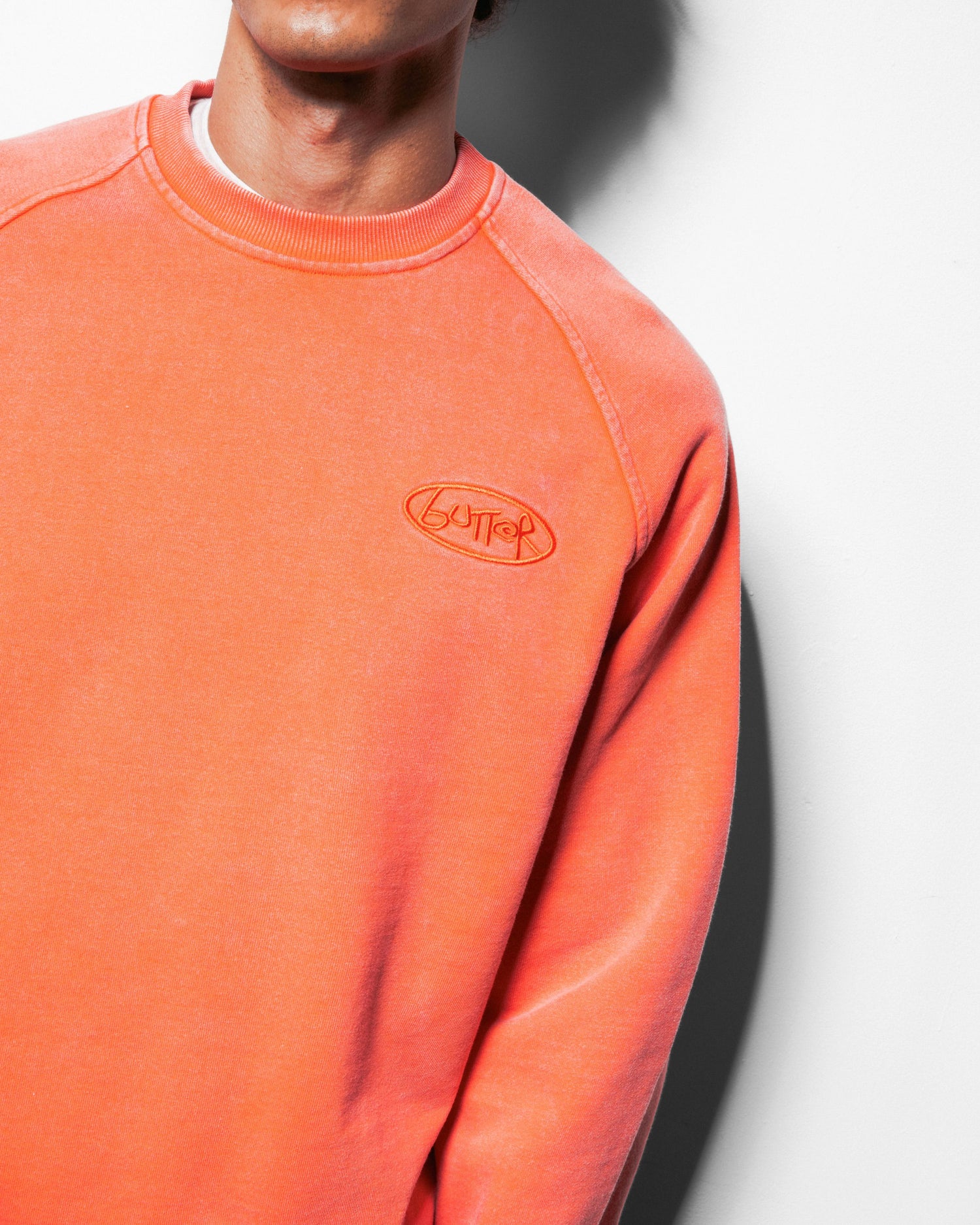 Scrubbed Crewneck, Tangerine