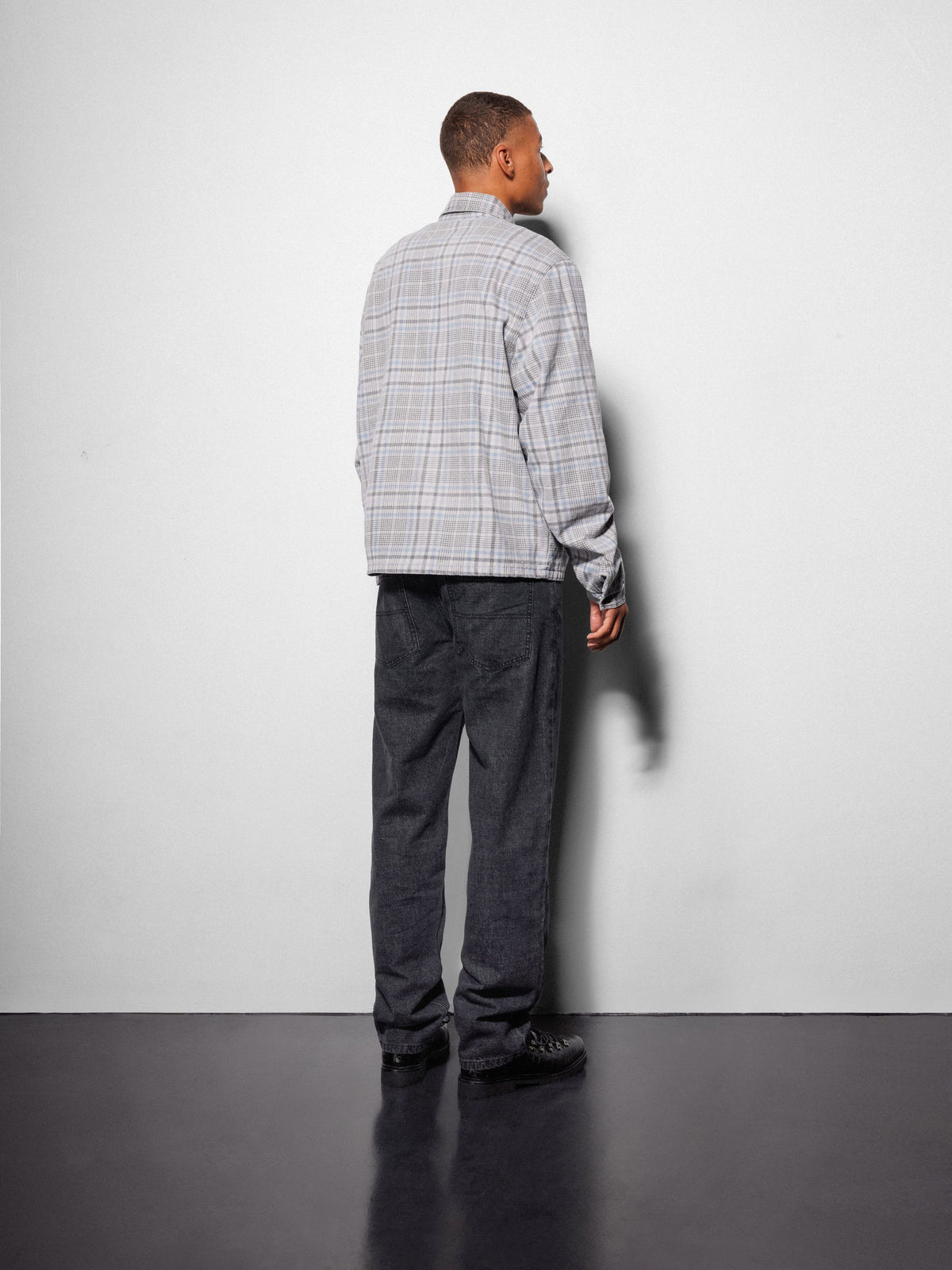 Herringbone Zip Jacket, Washed Plaid