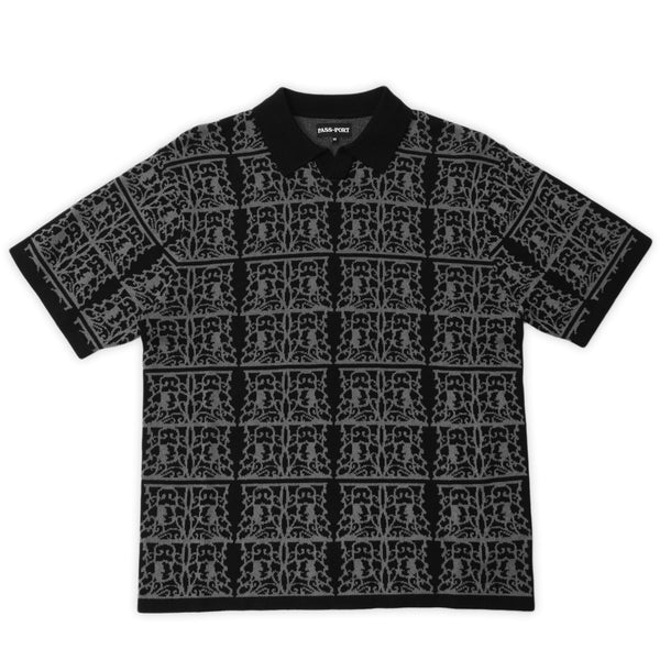 Pass~Port Fretworks Knit Polo, Black