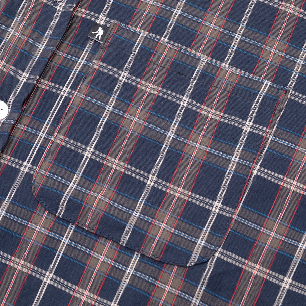 Pass~Port Workers Check S/S Shirt, Navy