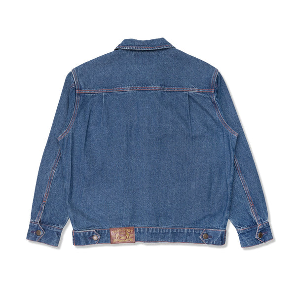 Pass~Port Workers Club Trucker Jacket, Washed Dark Indigo