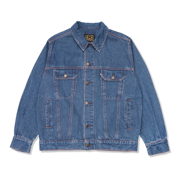 Pass~Port Workers Club Trucker Jacket, Washed Dark Indigo