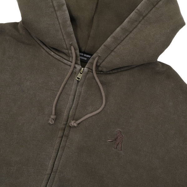 Pass~Port Solid Workers Zip-Thru Hood, Washed Black