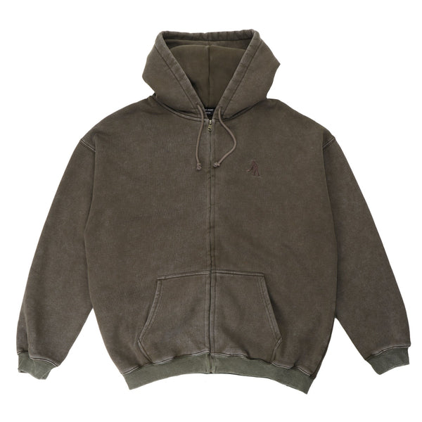 Pass~Port Solid Workers Zip-Thru Hood, Washed Black