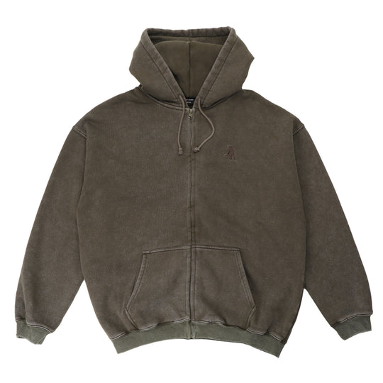 Solid Workers Zip-Thru Hood, Washed Black