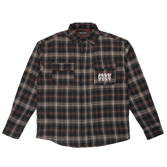 4 Flowers Flannel Vineyard Shirt, Black