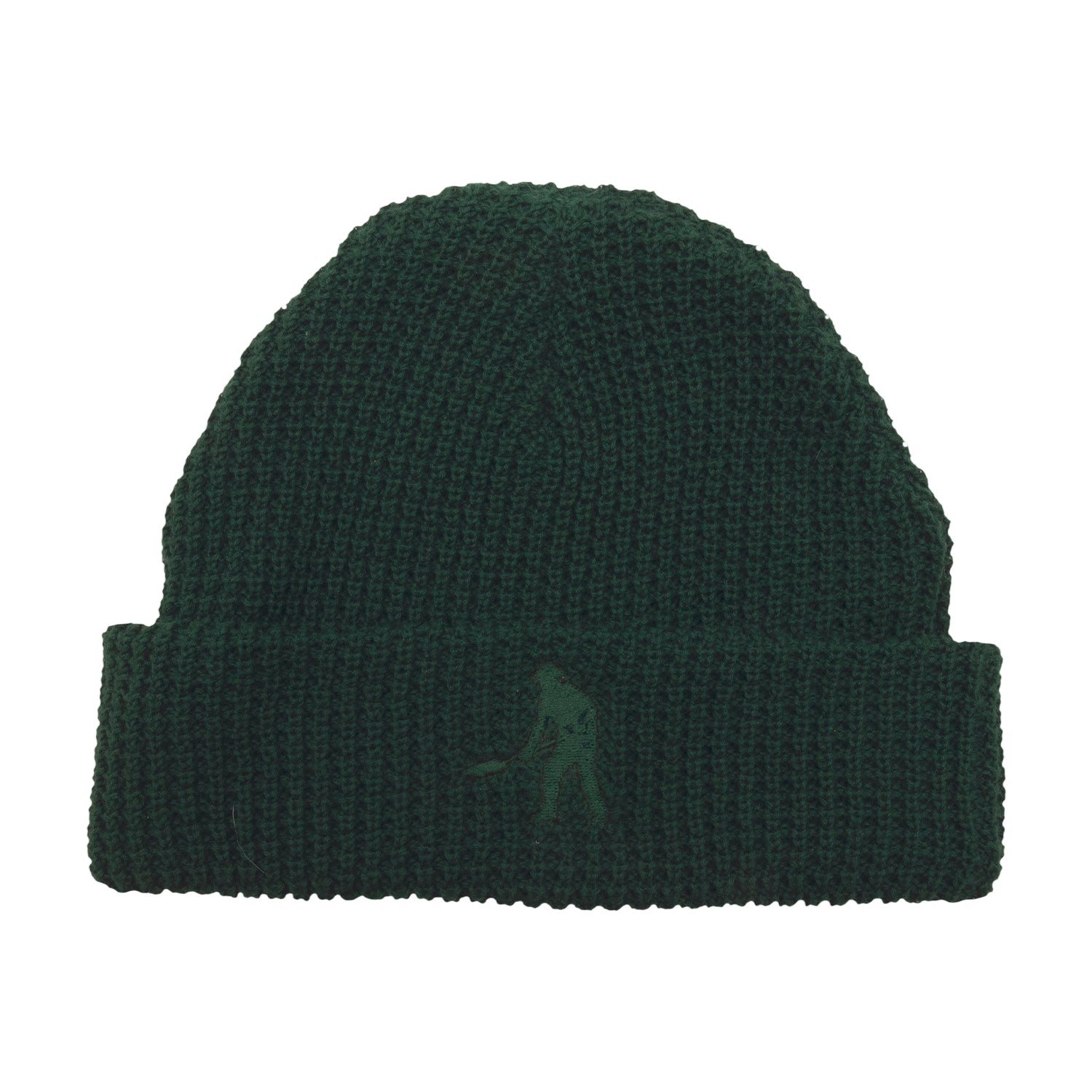 Organic Cotton Waffle Knit Beanie, Dark Green