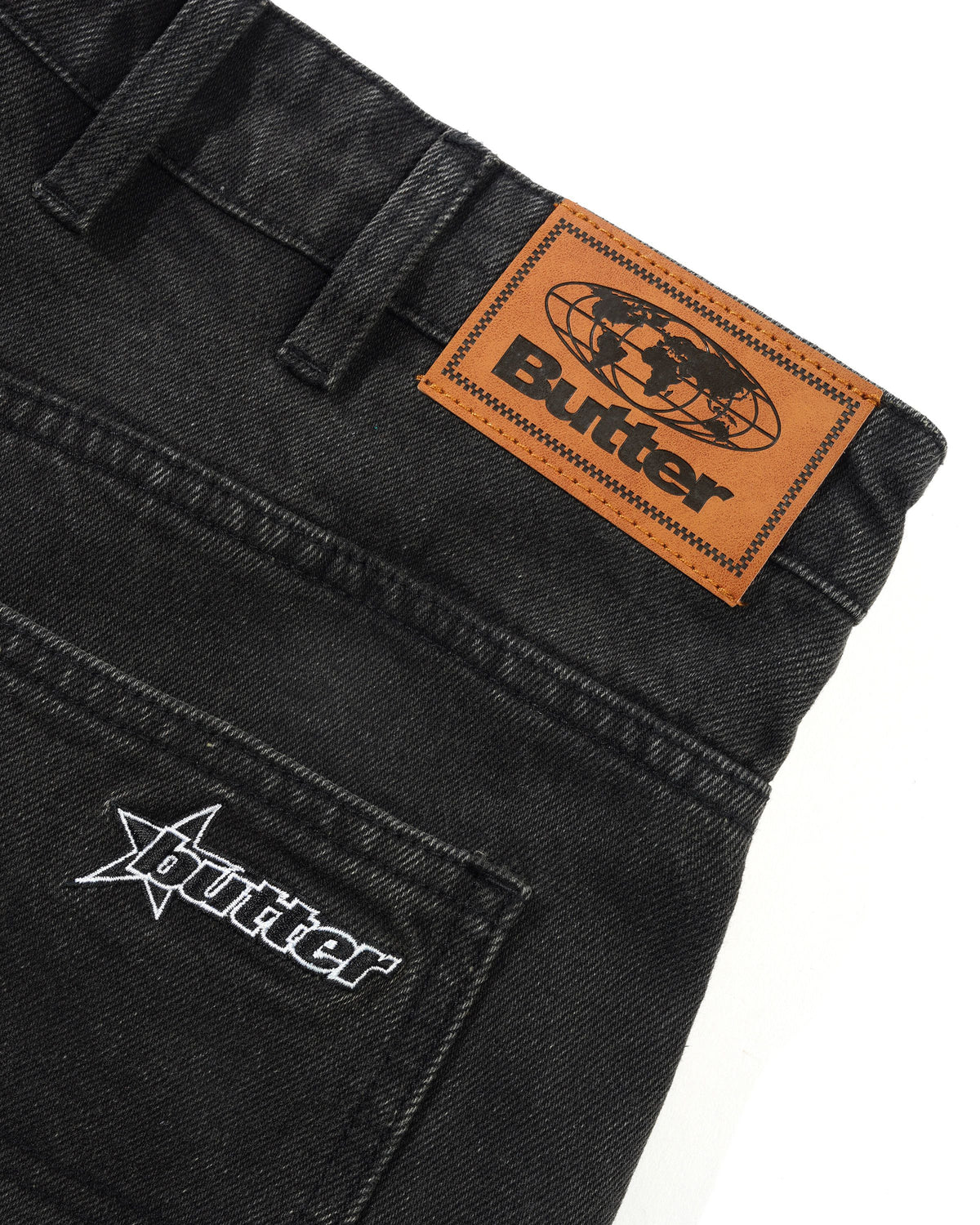 Racer Denim Jeans, Faded Black