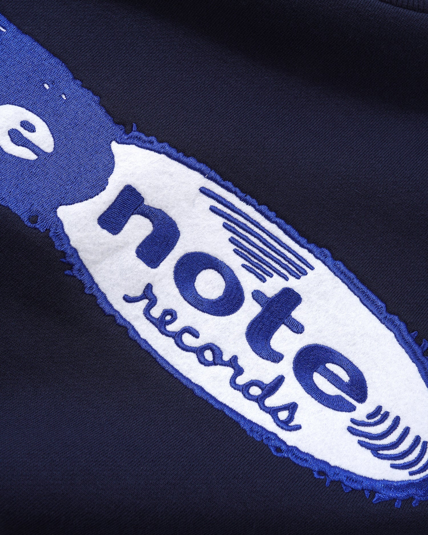 Records Logo Felt Applique Crewneck, Navy