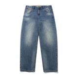 Relaxed Denim Jeans, Distressed Blue