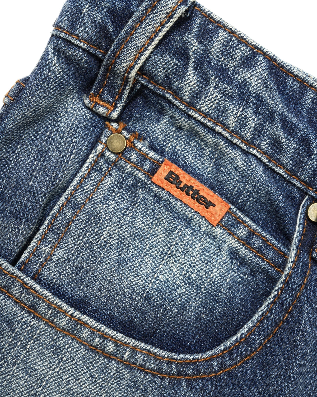 Relaxed Denim Jeans, Distressed Blue