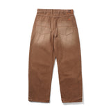 Relaxed Denim Jeans, Distressed Brown