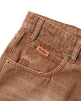Relaxed Denim Jeans, Distressed Brown