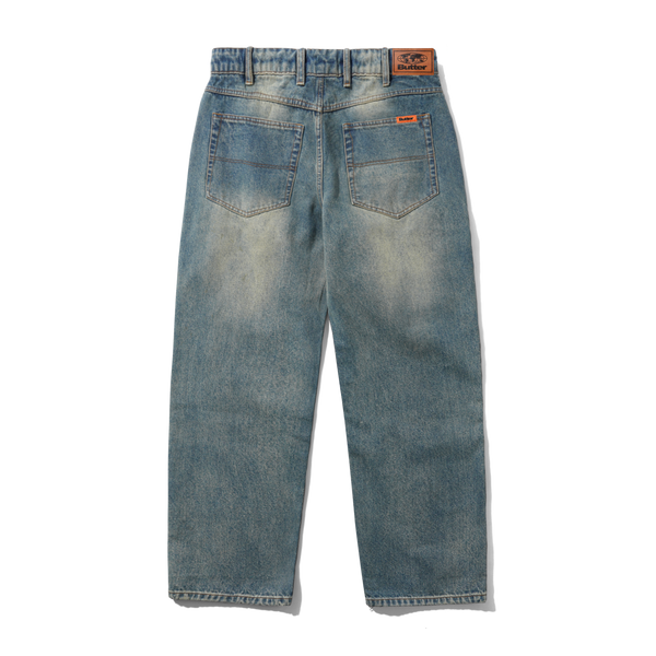 Butter Goods Relaxed Denim Jeans, Distressed Mid Blue