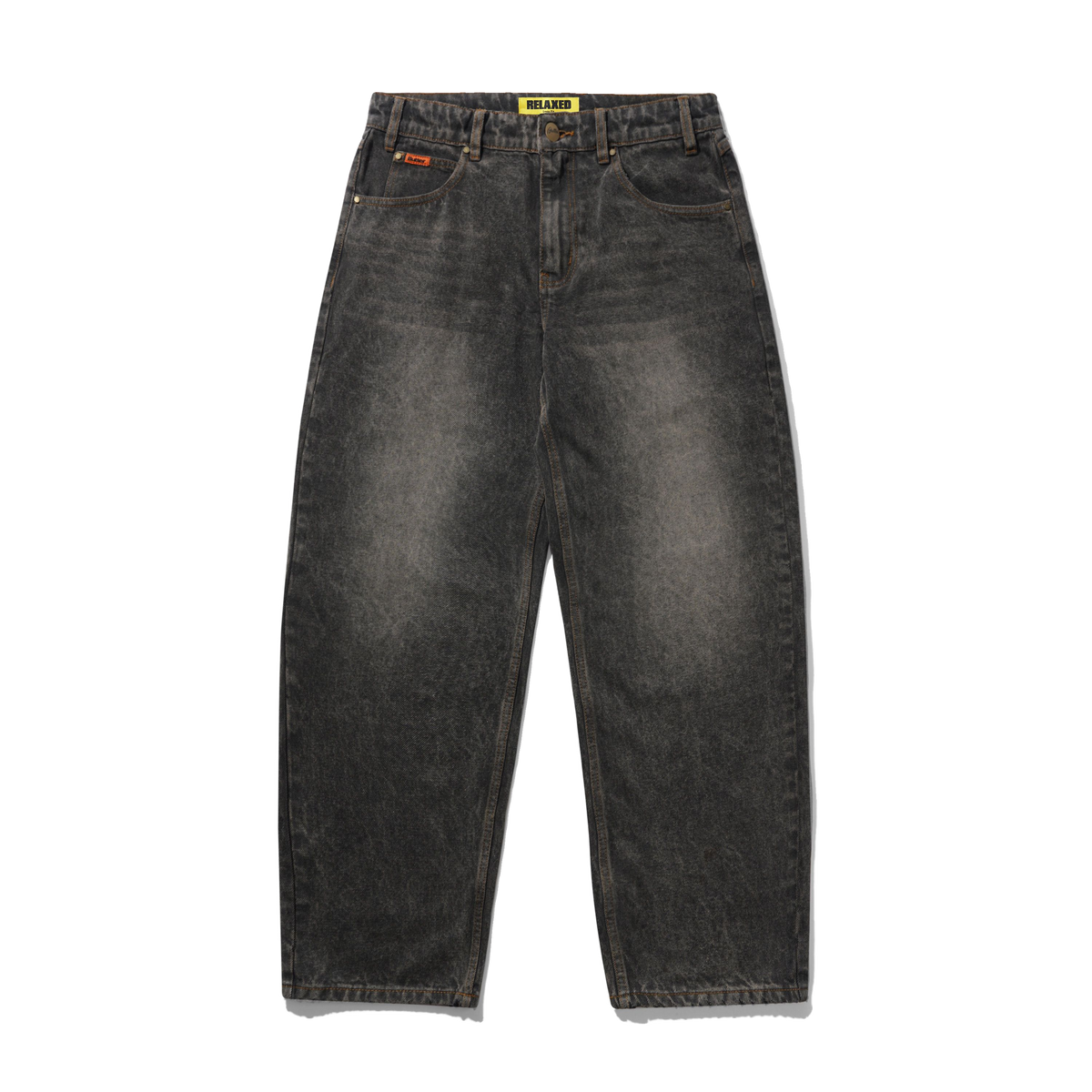 Relaxed Denim Jeans, Faded Charcoal