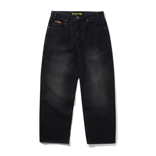 Relaxed Denim Jeans, Flat Black