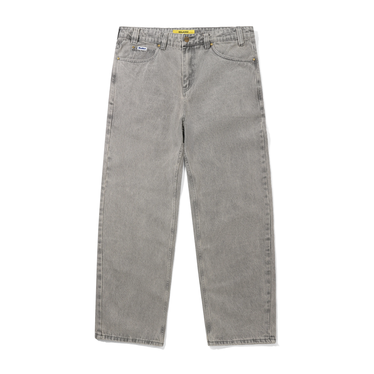 Relaxed Denim Jeans, Grey Wash