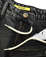 Relaxed Denim Jeans, Streaky Black