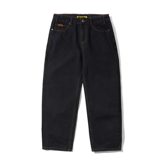 Relaxed Denim Jeans, Washed Black