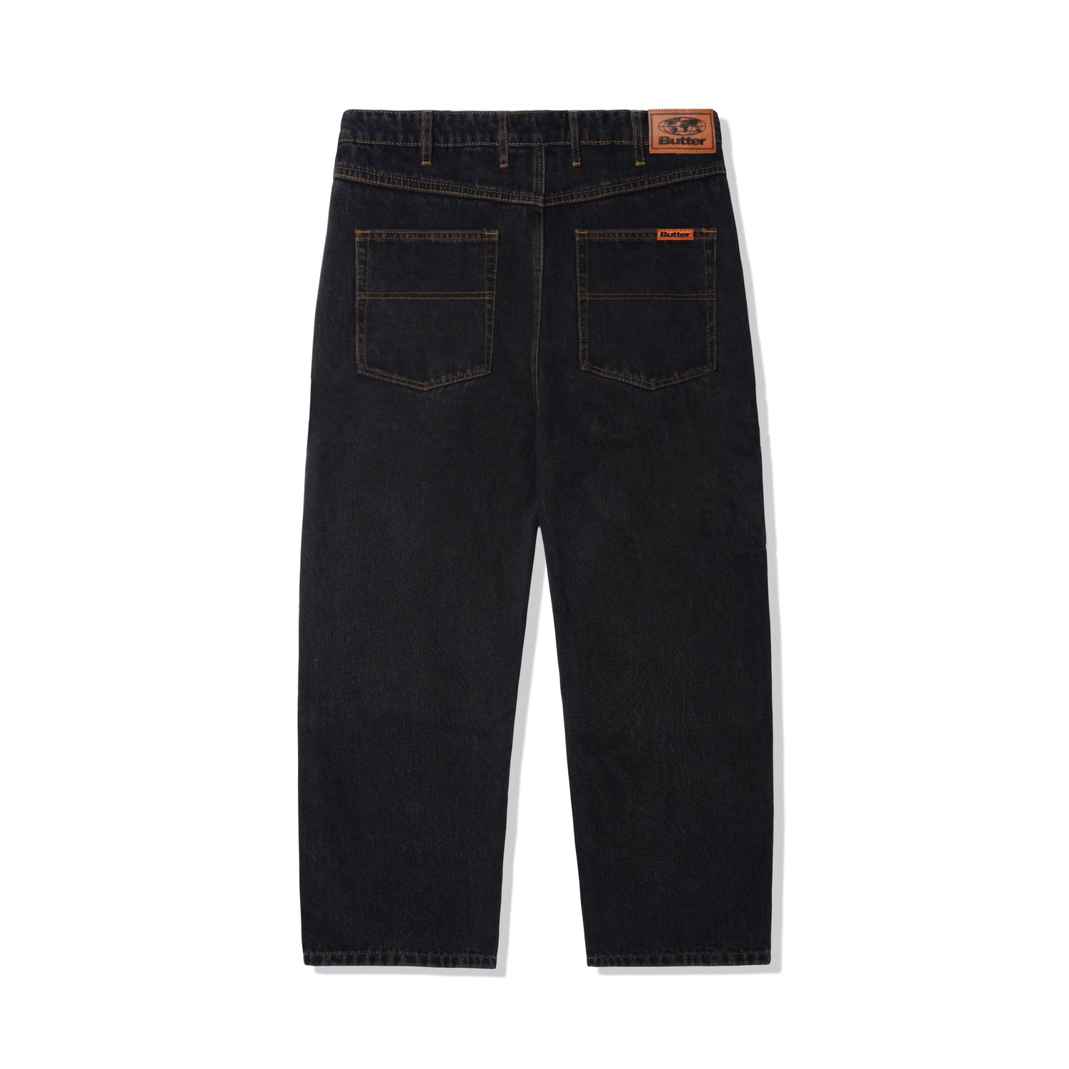 Relaxed Denim Jeans, Washed Black