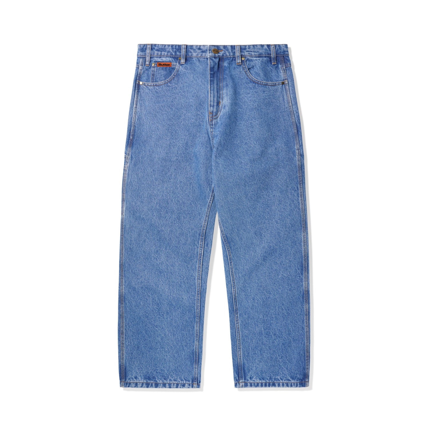 Relaxed Denim Jeans, Washed Indigo