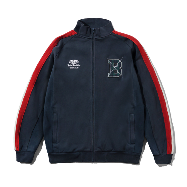 Butter Goods Relay Fleece Track Jacket, Washed Navy