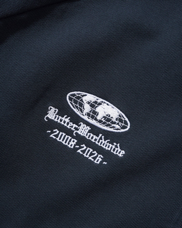 Butter Goods Relay Fleece Track Jacket, Washed Navy