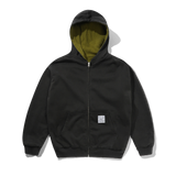 Reversible Waffle Zip-Thru Hood, Washed Black / Army