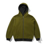 Reversible Waffle Zip-Thru Hood, Washed Black / Army