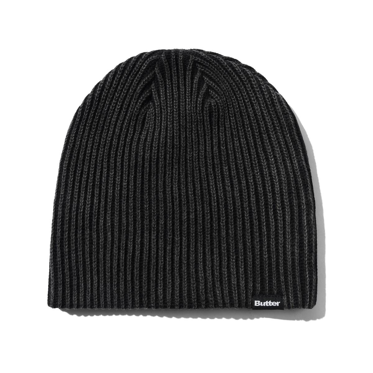 Ribbed Skully Beanie, Washed Black