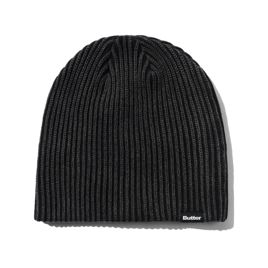 Ribbed Skully Beanie, Washed Black