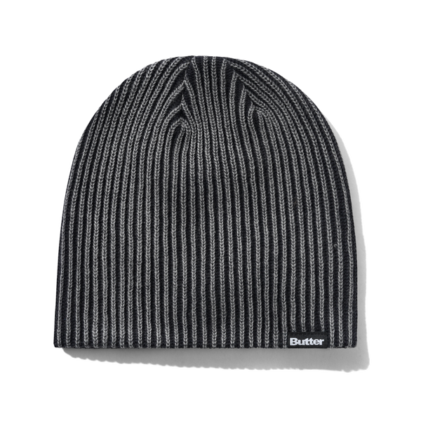Butter Goods Ribbed Skully Beanie, Washed Black