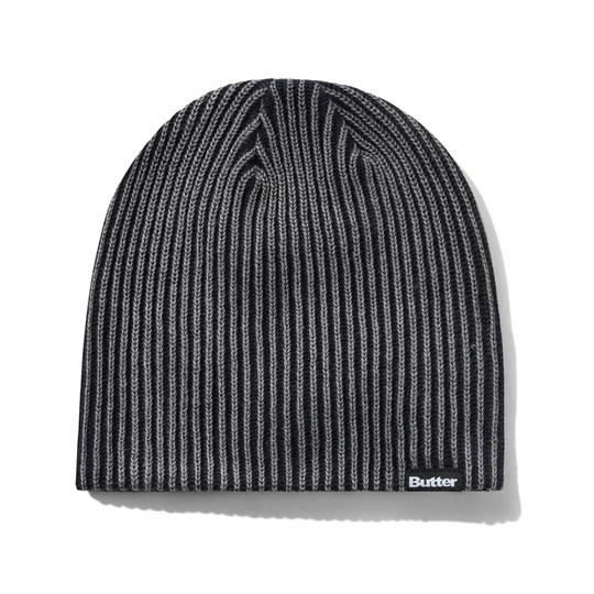 Ribbed Skully Beanie, Washed Black