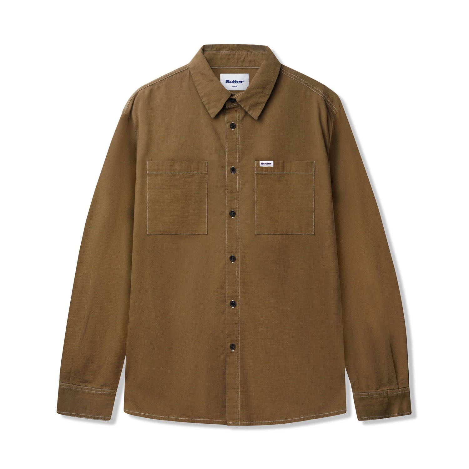 Ripstop Button Up Shirt, Brown